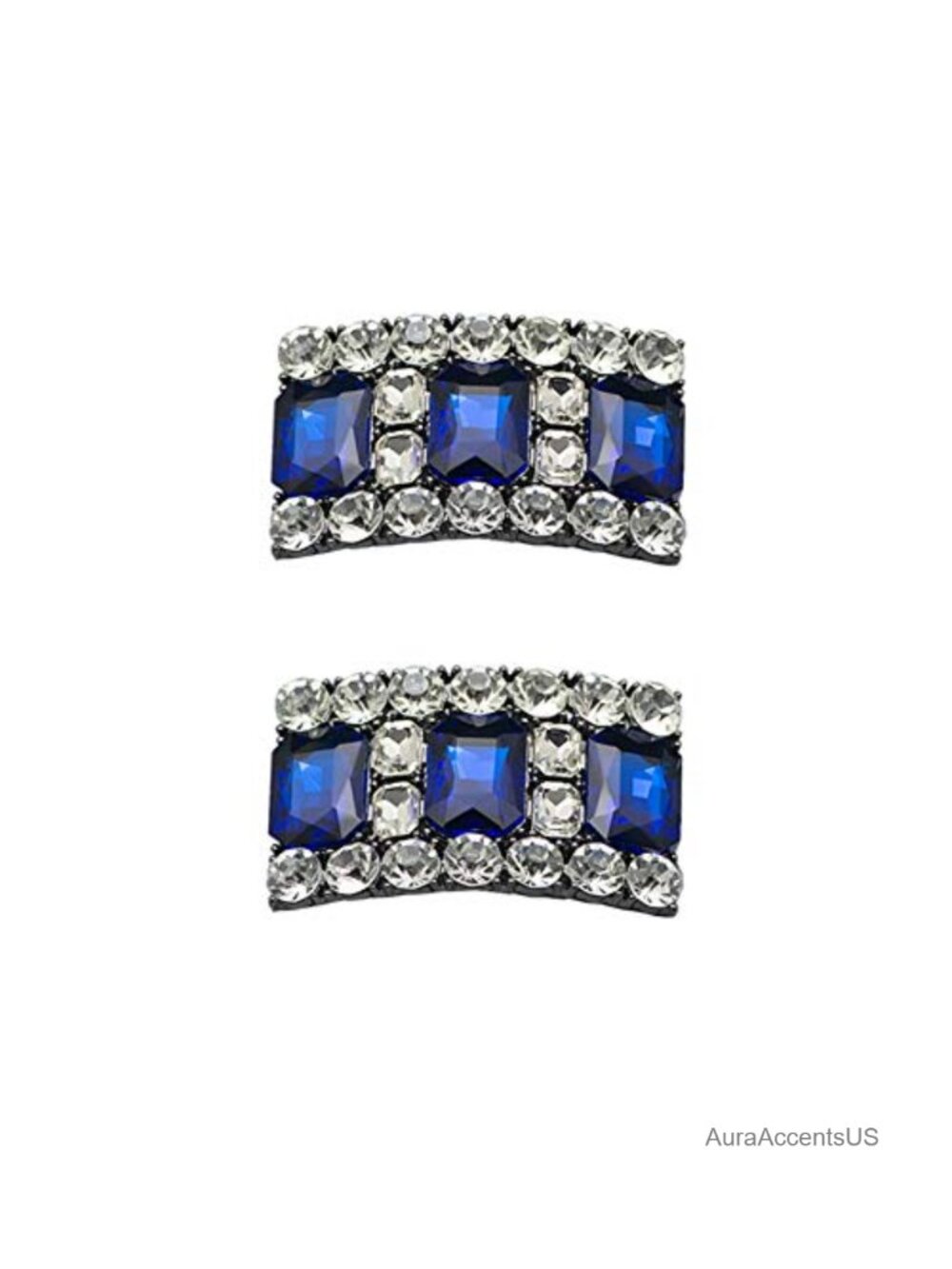 2Pc Rectangular Crystal Rhinestone Shoe Clips Wedding Party Decor